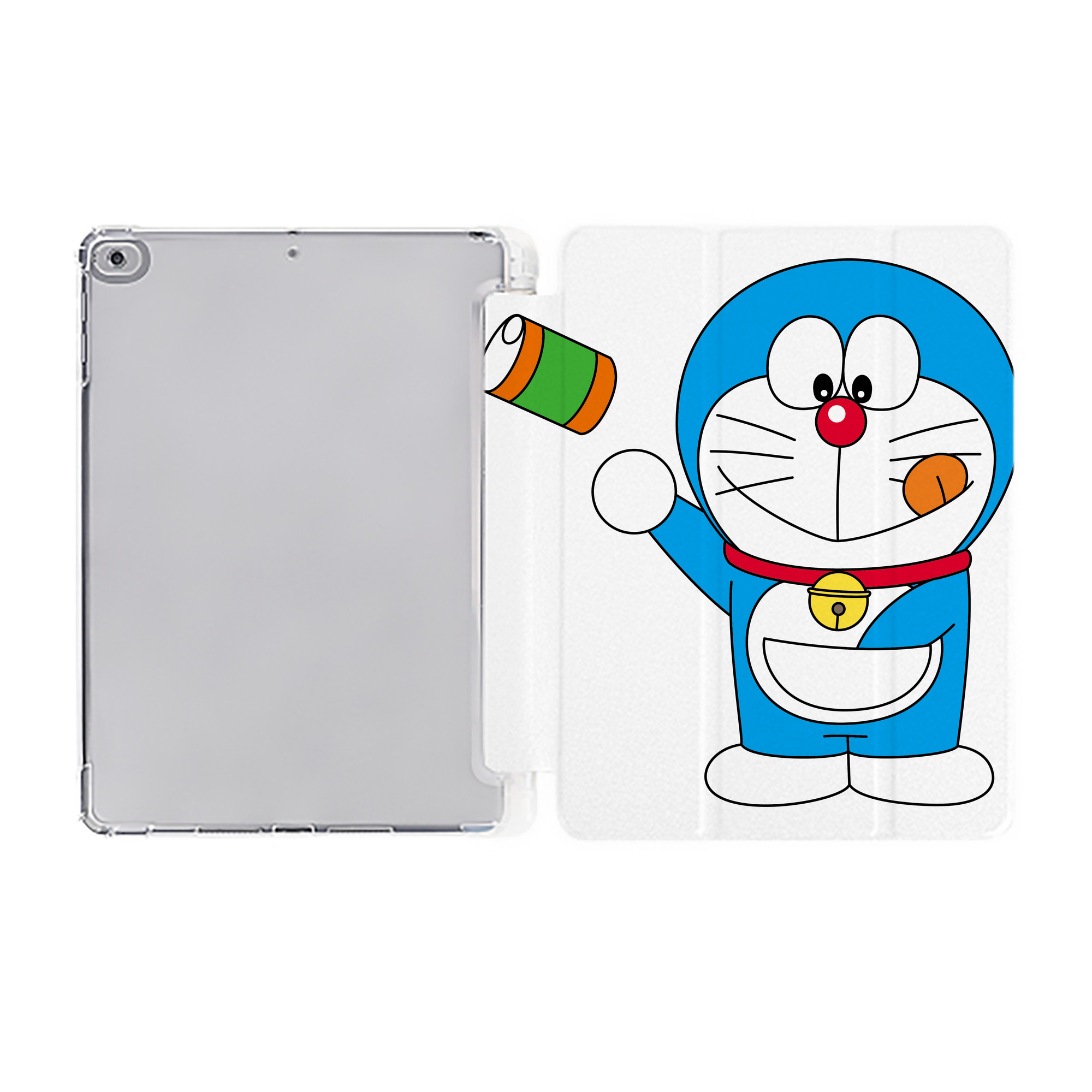 （画像用） ドラえもん Doraemon IPad ケース ペン収納付き 三つ折りスタンド PUレザー×シリコン 対応機種9.5/10.5/10.9インチ